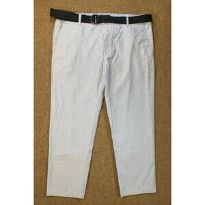 Izod Pants Mens 40x30 Newport Oxford Chino Flat Front Belted Straight Fit
